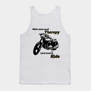 Motorcycle Ride Therapy White Tank Top